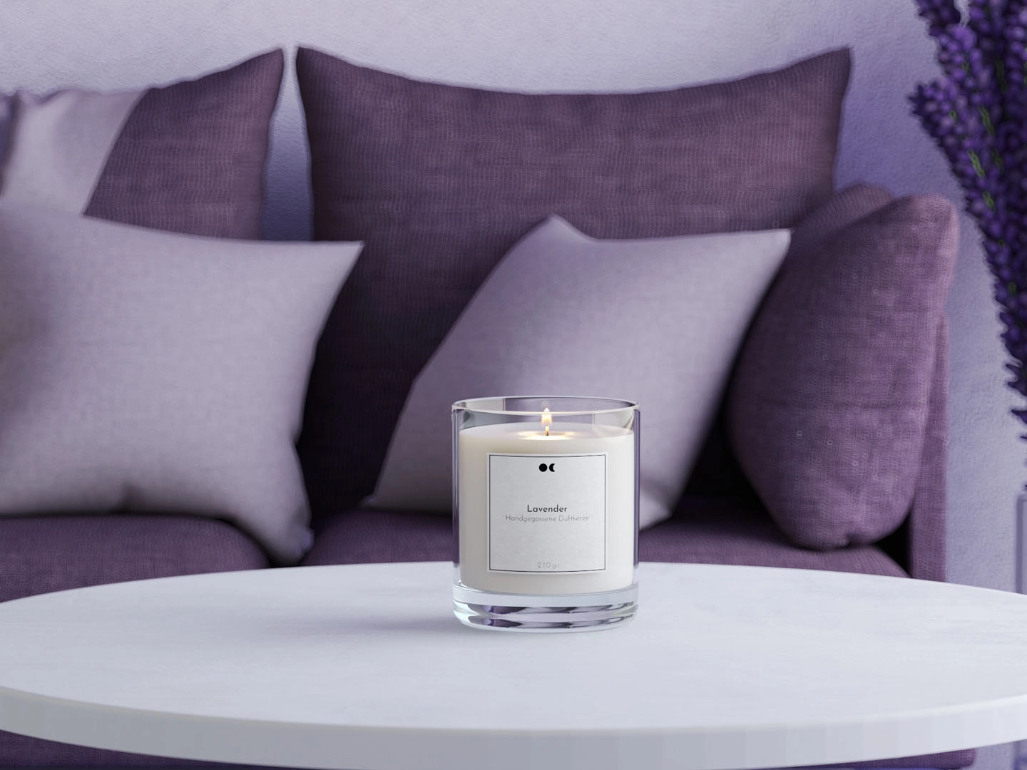 Scented candle in jar - Lavender