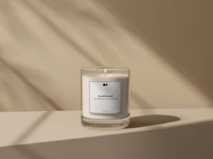Scented candle in a glass container – Sandalwood