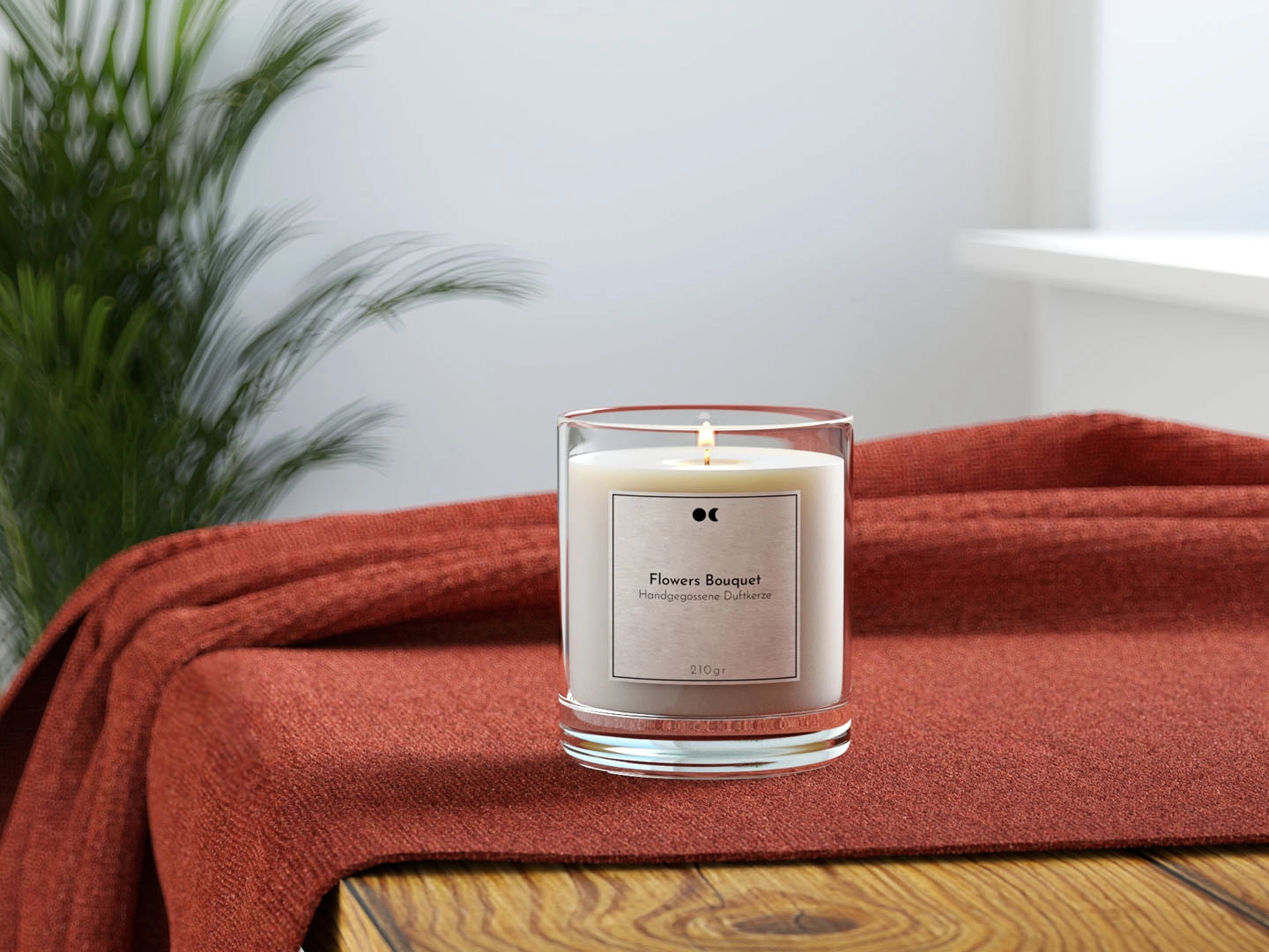 Duftkerze im Glas – Blumenstrauß