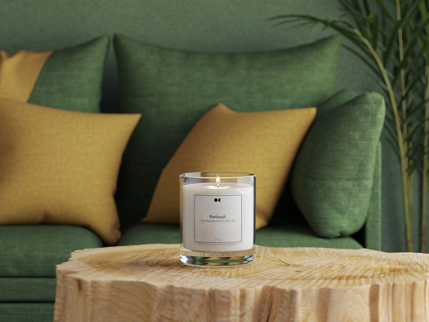 Scented candle in a glass jar – Patchouli