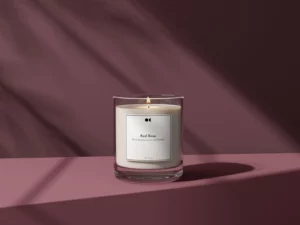Fragrance candle in a glass – red rose