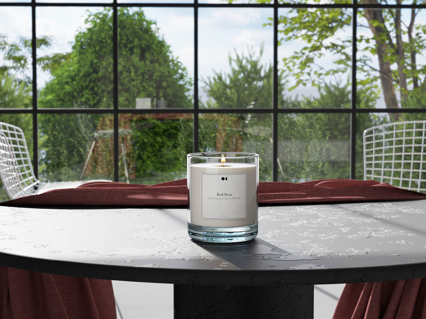 Rose scented candles