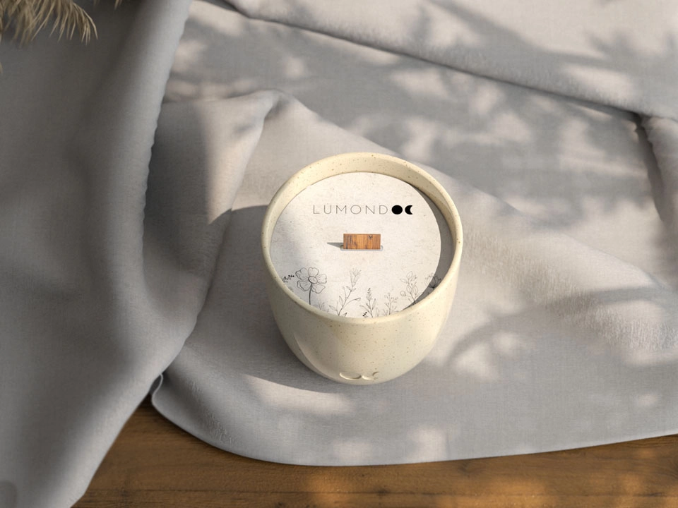 Ceramic scented candle - Bulgarian Rose with seed paper_2