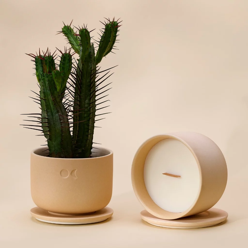 BLÜHENDE KERAMIKKERZE - AMBER - 220G