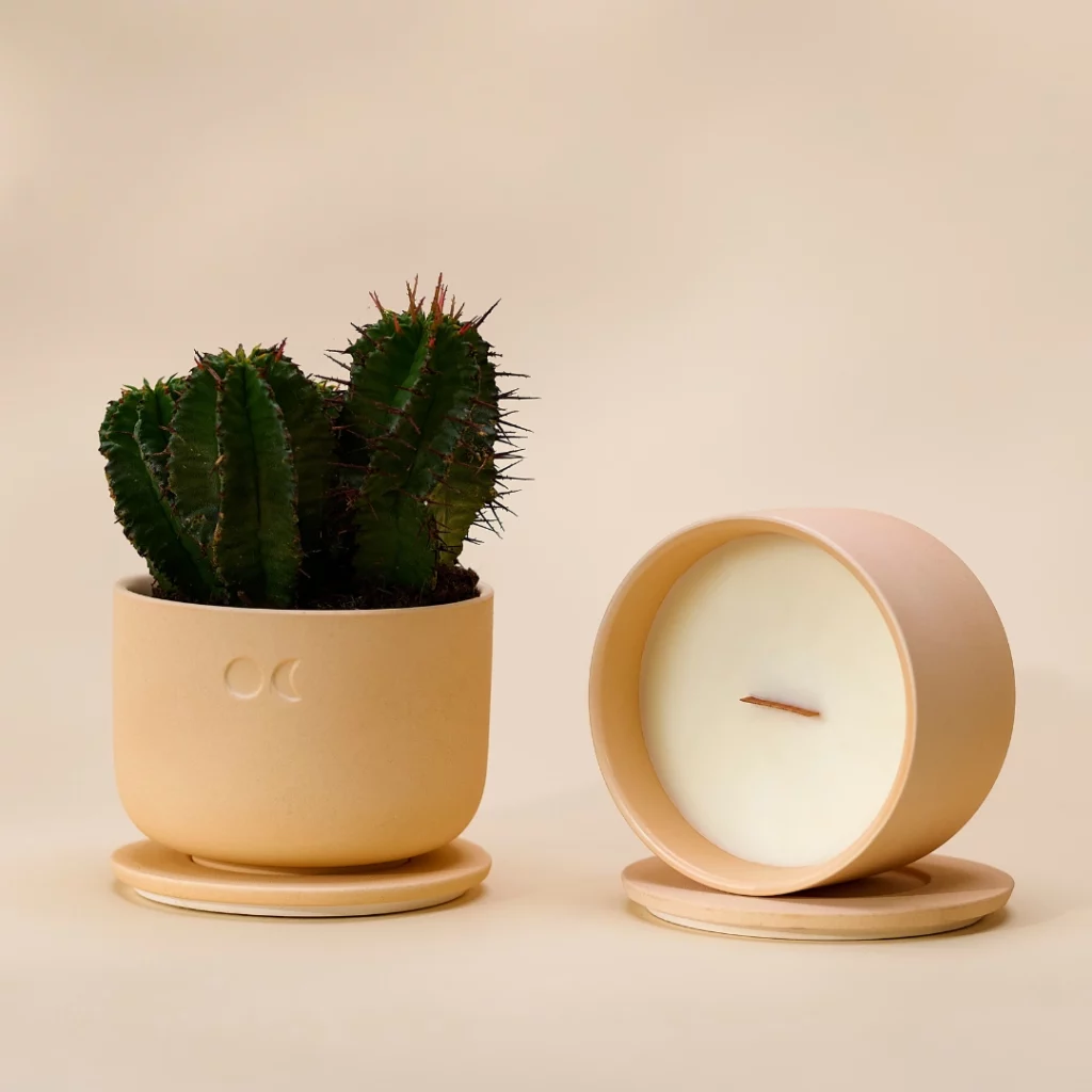 BLOEIENDE KERAMISCHE KAARS - JASMIJN - 220G